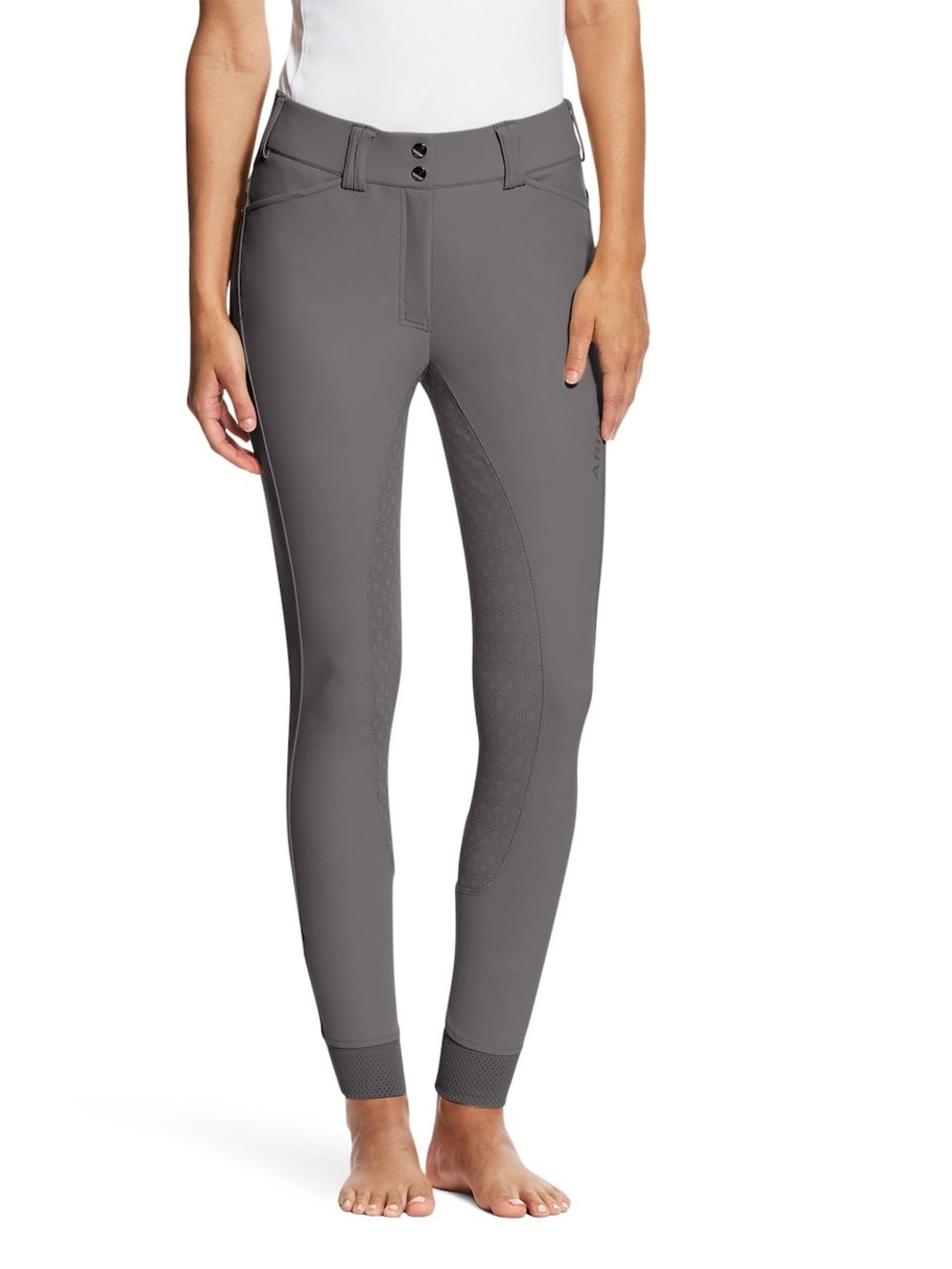 Ariat Grey Full-Seat Riding Leggings| Tri Factor| Ariat Pro|
